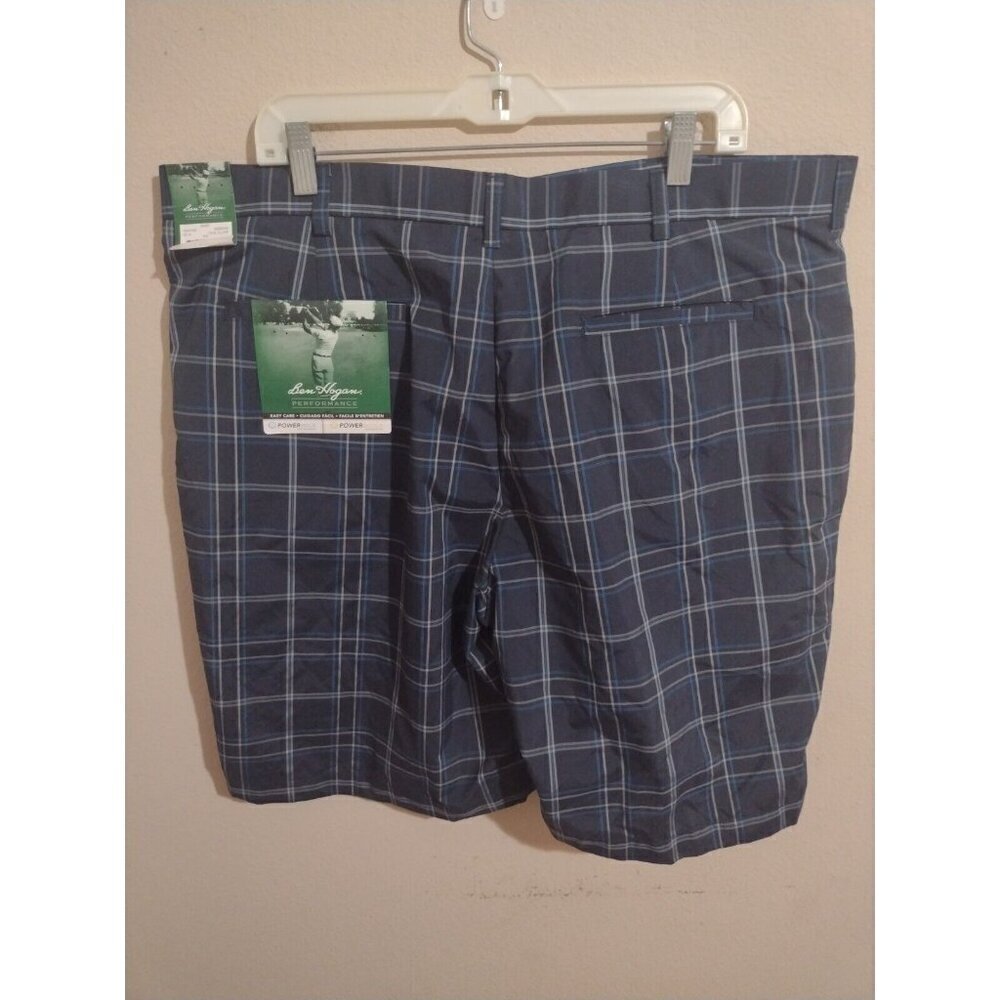 NWT Ben Hogan Men’s Performance Stretch Golf Navy Blue Plaid Shorts SZ 40 New - Picture 7 of 11